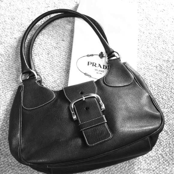 Prada Handbags - Prada leather Tessuto Moon shoulder bag